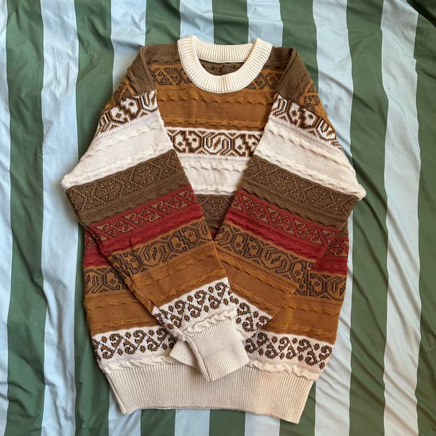 빈티지 노르딕 패턴 니트