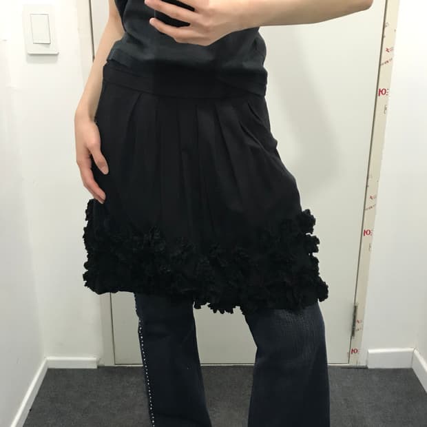 LEIFSDOTTIR 블랙 플라워 스커트 치마