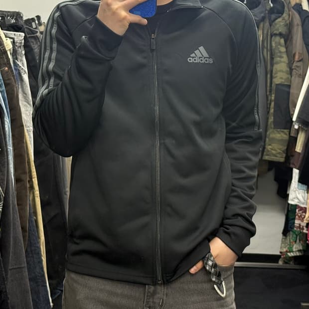 아디다스 트레이닝 블랙 져지 저지 트랙탑 집업 105 XL 올드스쿨 런닝