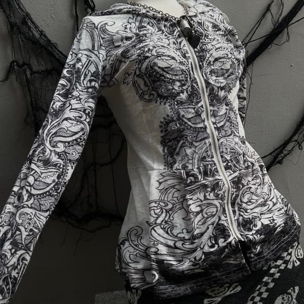 rare design* Jpn 타투 프린팅 후드집업