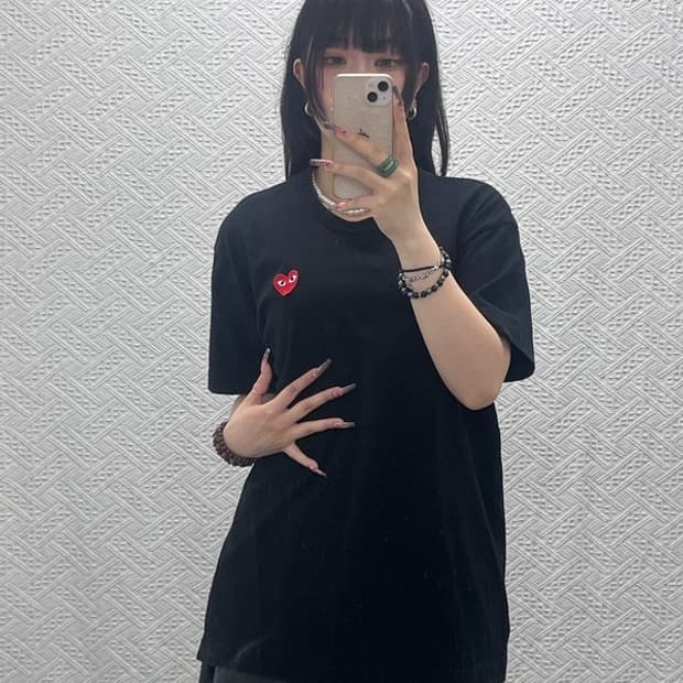 꼼데가르송 빈티지 캐주얼 플레이 하트와펜 반팔티 XXL C11865