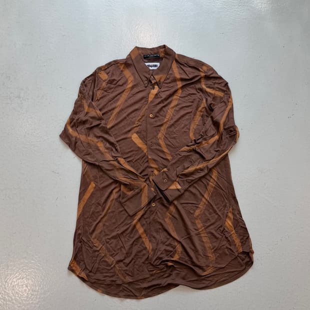 Magliano Brown Zigzag Dye Shirt