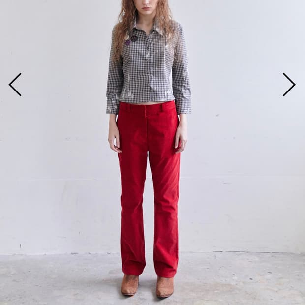 데어드 다크레드 코듀로이 팬츠 