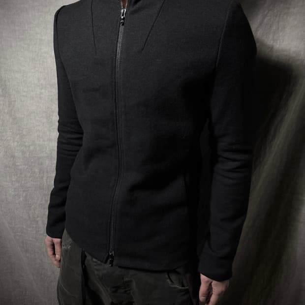 N4 Hemp Wool Stand Collar Zip Jacket 