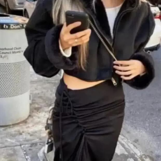 쓰리타임즈 크롭무스탕