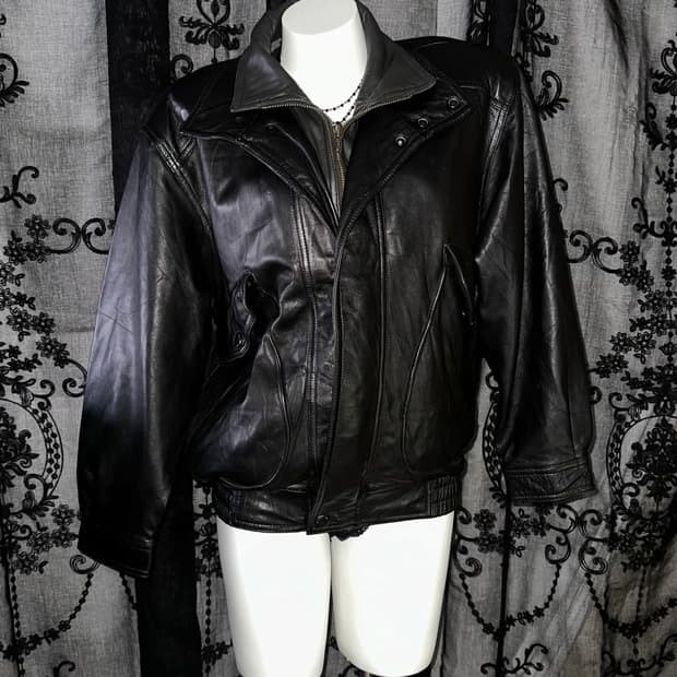 black sheepskin Bomber