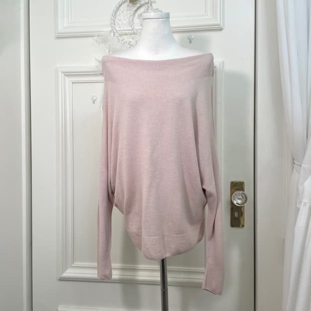 INDIVI pink off-shoulder basic loose cas