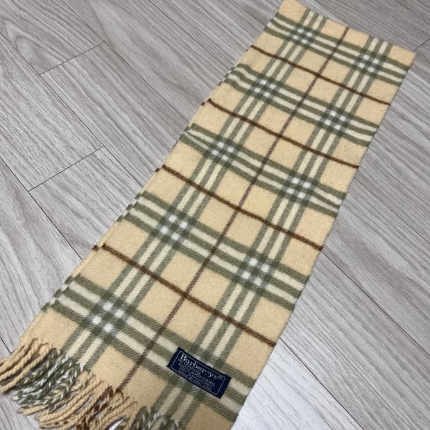 버버리 램스울100 머플러 유니크 옐로우베이지 체크