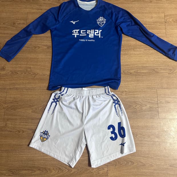 충남아산 축구팀 롱슬리브,유니폼 숏츠 세트