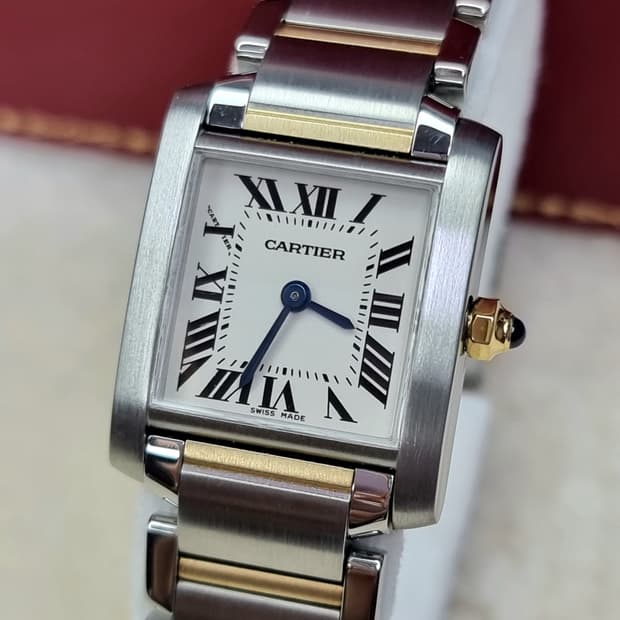 까르띠에 탱크 프랑세즈 18K 콤비 S 쿼츠 여성시계 06년