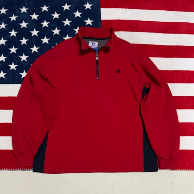 러셀아슬레틱 쿼터집업 아노락 Rusell Athletic anork