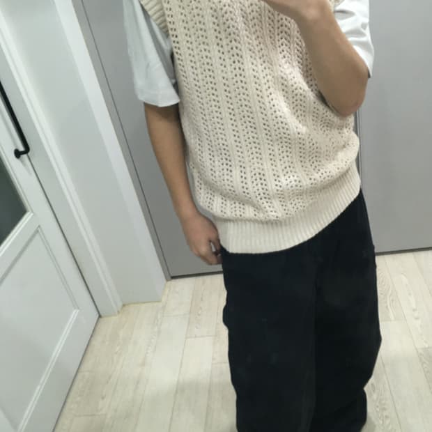 베이지 니트 베스트 m
