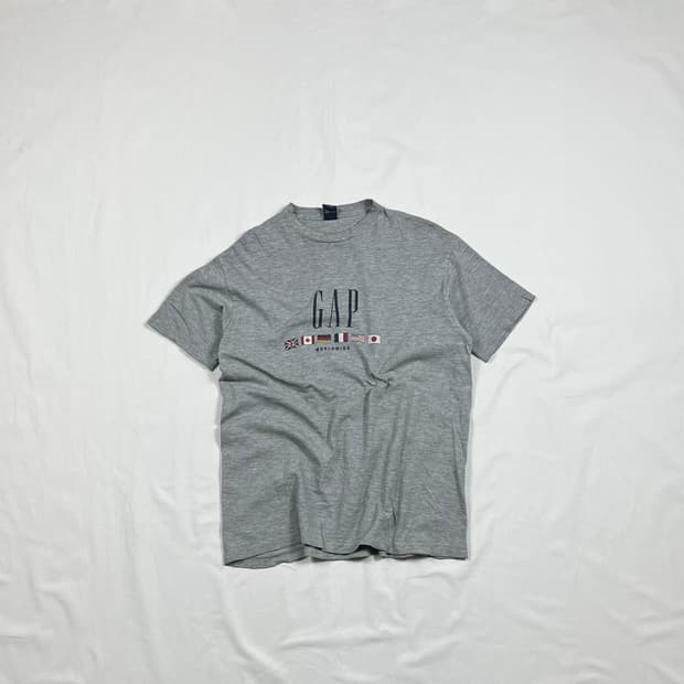 90‘s 갭 gap worldwide flag 프린트 반팔티