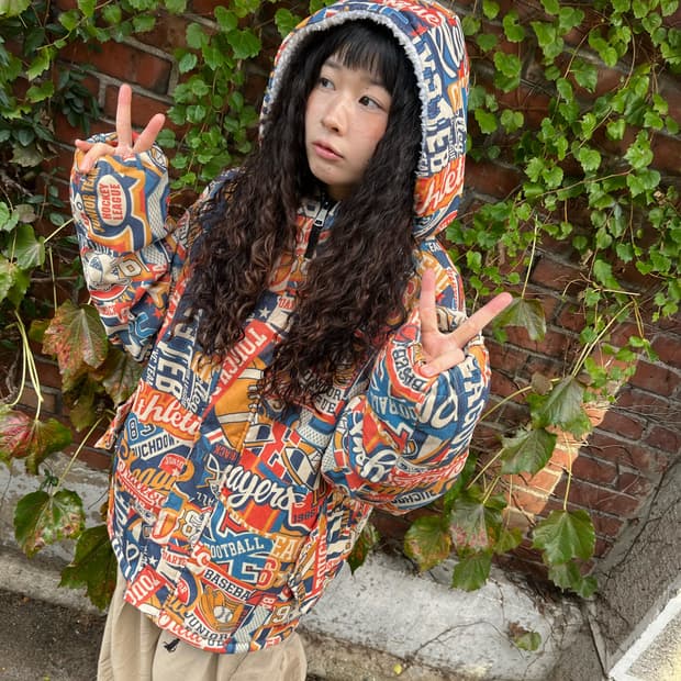 카툰패턴 코듀로이 아우터