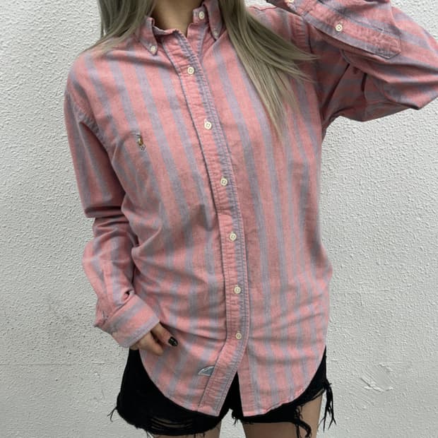 폴로 랄프로렌 옥스포드 소라 단가라 핑크 셔츠 S