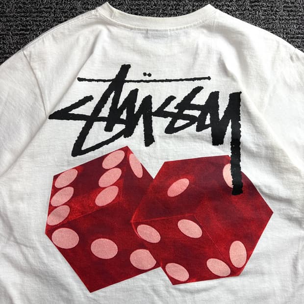 스투시 다이스 아웃 박시핏 반팔티 화이트 3595