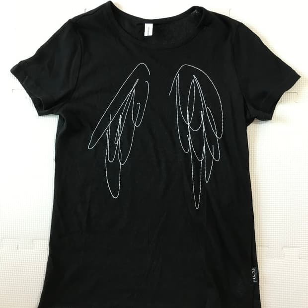 빈티지 날개 별 포인트 반팔티