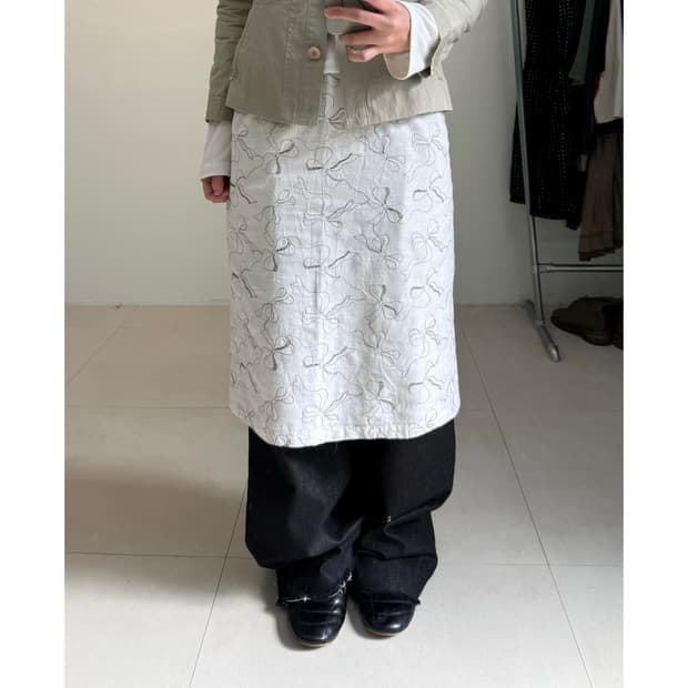 빈티지 자수 스커트