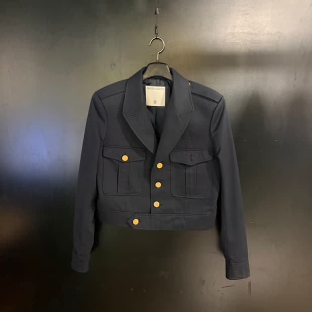 메종마레 크롭 자켓 네이비