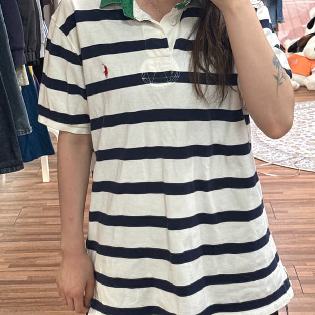 폴로 스트라이프 단가라 럭비티