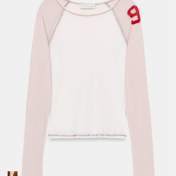 Zara 세미 시스루 콤비 티셔츠