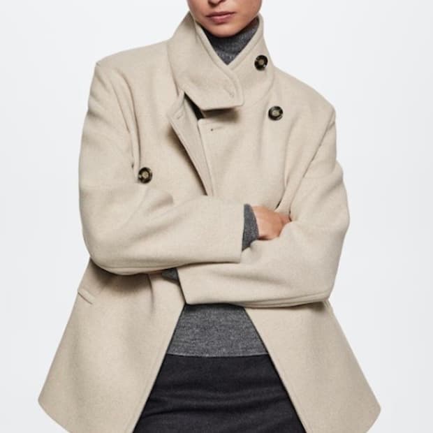 mango 망고 울 퍼넥 넥코트 하프코트