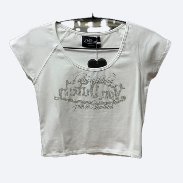 ORDINARY HOLIDAY 로고 슬림 티셔츠