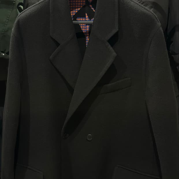 루이비통 블랙 더블 브레스티드 코트 22fw 54(105-110)