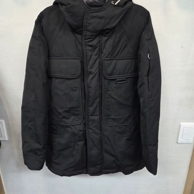 지오송지오 지퍼스냅 구스다운 후드패딩 95 오버핏 