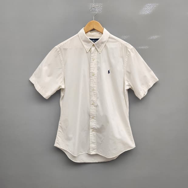 폴로 랄프로렌 남성 반팔 셔츠 화이트 (CUSTOM FIT / L 사이즈