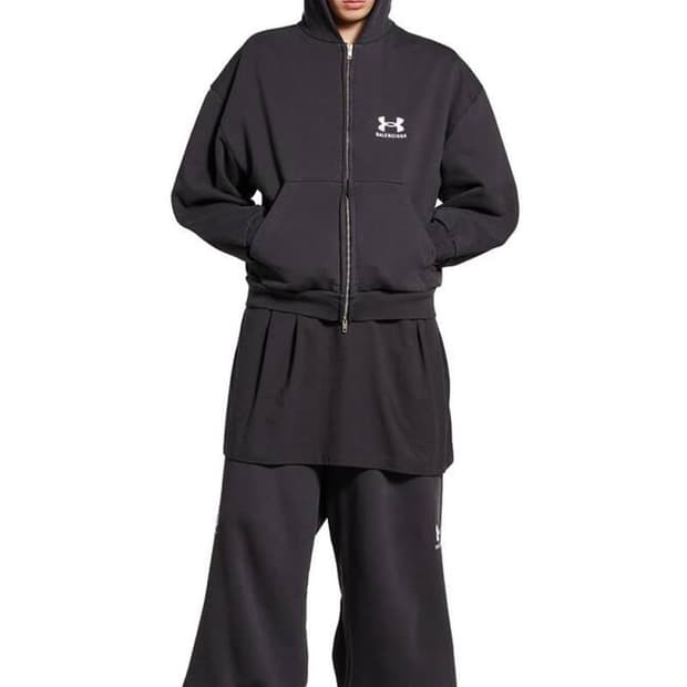 발렌시아가 X 언더아머 레귤러 핏 후드 집업 블랙 M사이즈