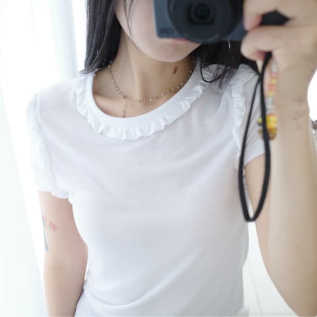 Frill modal t-shirt