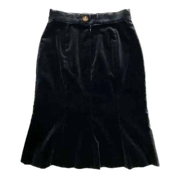 비비안웨스트우드 레드라벨 벨벳 미디스커트