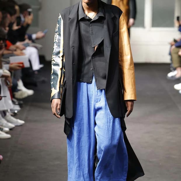 (3)19ss 요지야마모토 뿌르옴므 바이컬러 벌룬카라스 팬츠