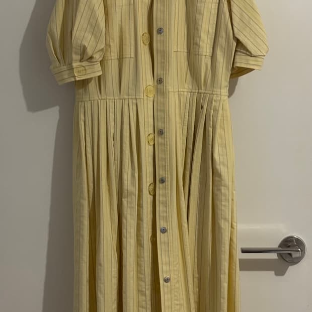 EENK 잉크 옐로우 반팔 드레스