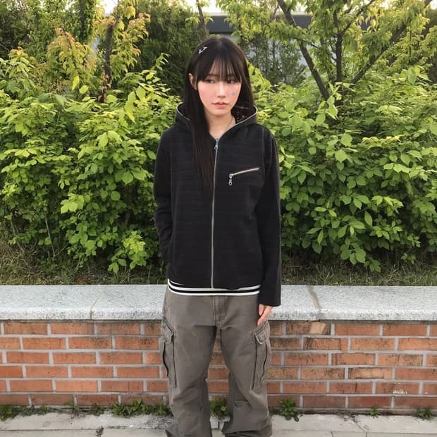 PLUS ONE Plaid Hood Zip Jacket