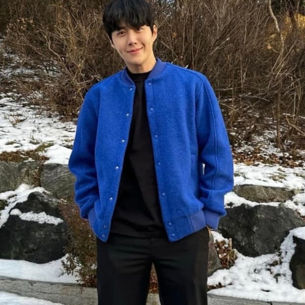 자라 울100 바시티 블루종  블루 M