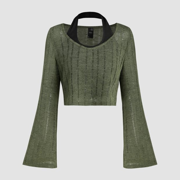 샵사이다 크롭 탑& 홀터넥 세트