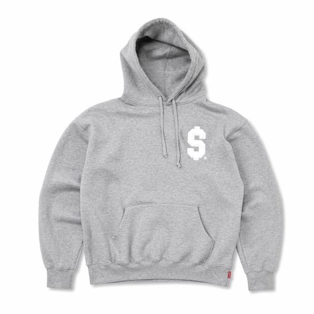 24SS 슈프림 $로고 후드 스웨트 헤더 그레이 