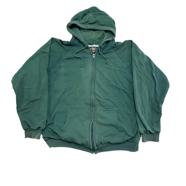 빈티지 그린 후드집업