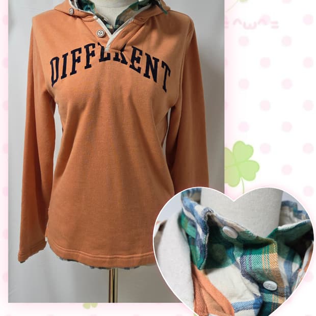 오렌지 너드 롱슬리브 후드티