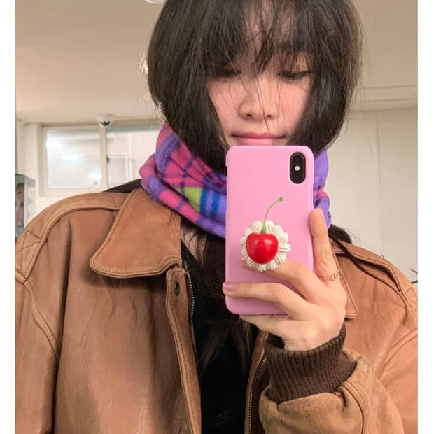 쉬이즈큐트 넥워머 스트라이프 퍼플 