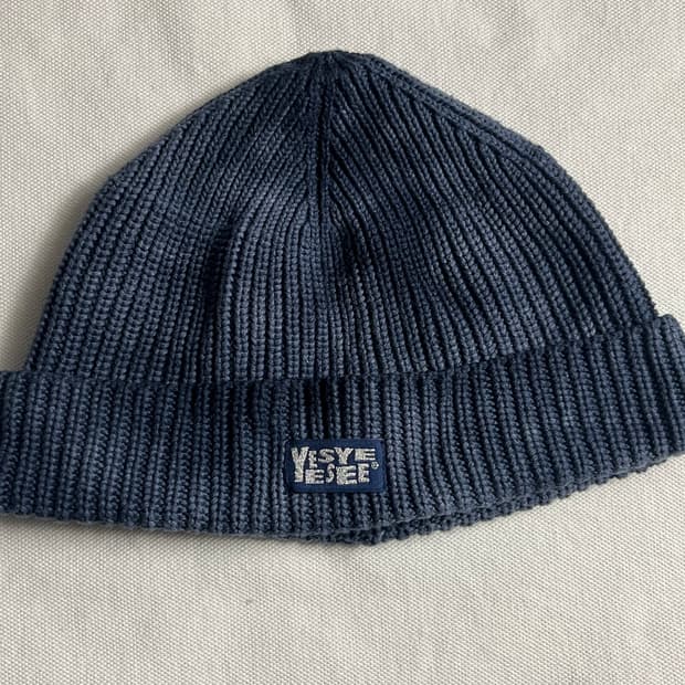 예스아이씨 비니 [Bleached Knit Beanie Navy]