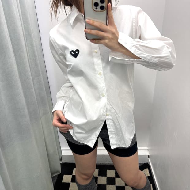 꼼데가르송 플레이 화이트 셔츠