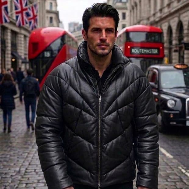 닐바렛(Neil Barrett) 가죽 패딩자켓 (105/코오롱 정식수입)