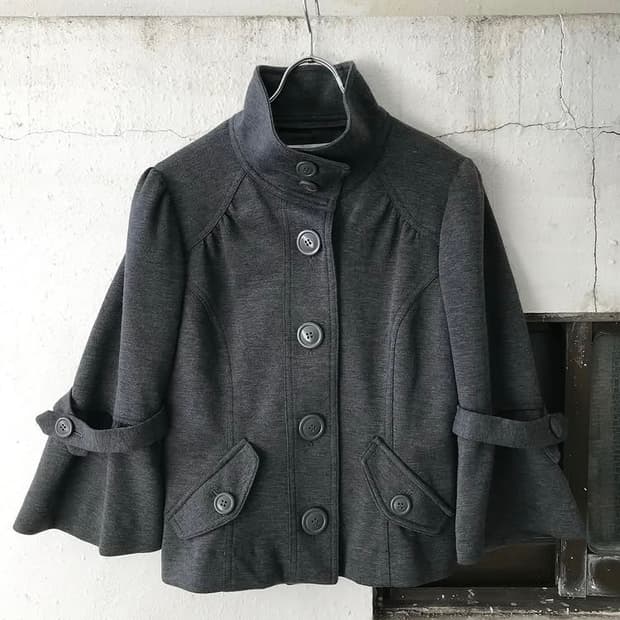 Vintage high neck half coat