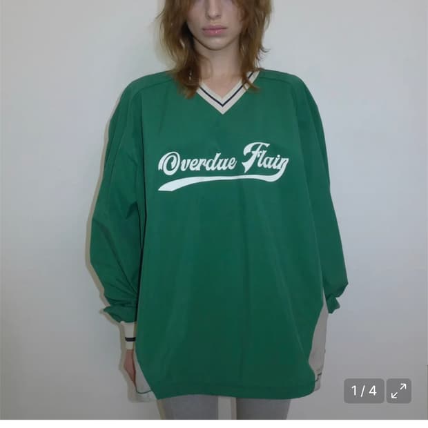 오버듀플레어 그린 맨투맨 티셔츠
