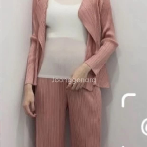 플리츠플리즈 러스터 핑크 상의 셋트