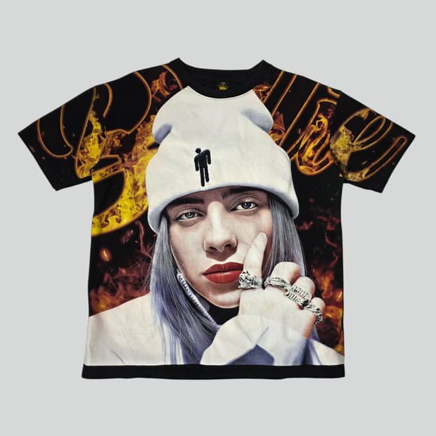 [L~XL]빈티지 빌리 아일리시 그래픽 티셔츠