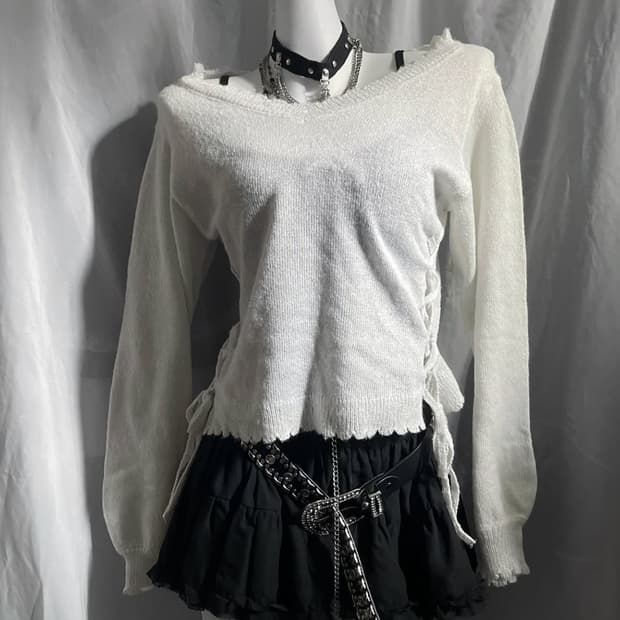 Axes femme 엑시즈팜 글리터 아일렛 니트